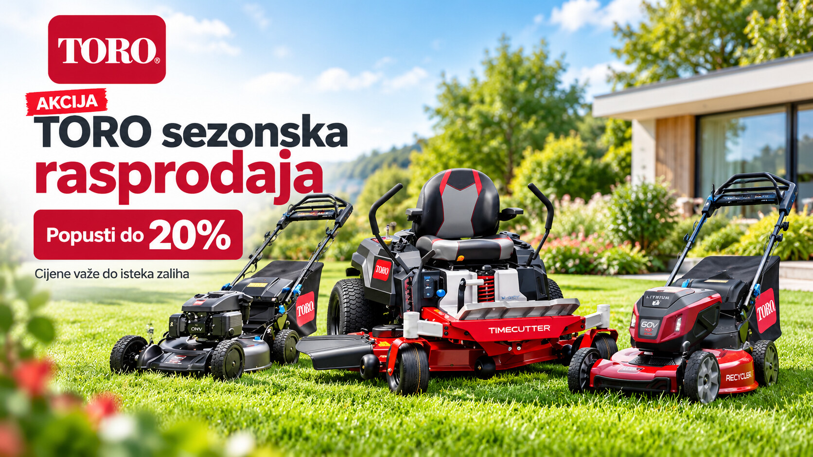 TORO kosilice i profesionalna oprema – sezonska rasprodaja do -20%.